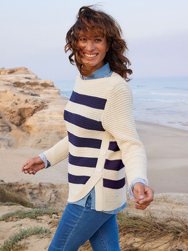 Outfit Breton-Pullover Baumwollmix