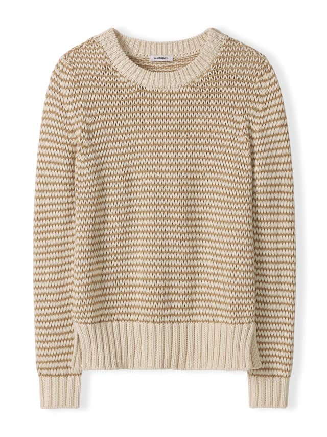 Abbildung Pullover mit dezentem Streifen in Creme