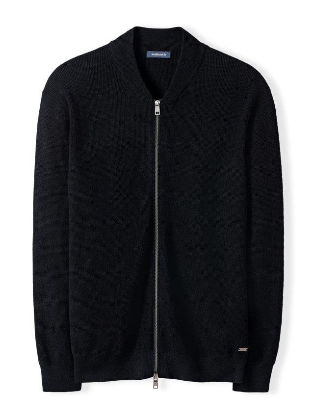 Abbildung Zip-Jacke Ministruktur in Marine Abbildung Zip-Jacke Ministruktur in Marine