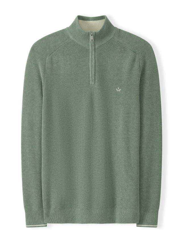 Abbildung Gerippter Baumwoll-Troyer Pistazie