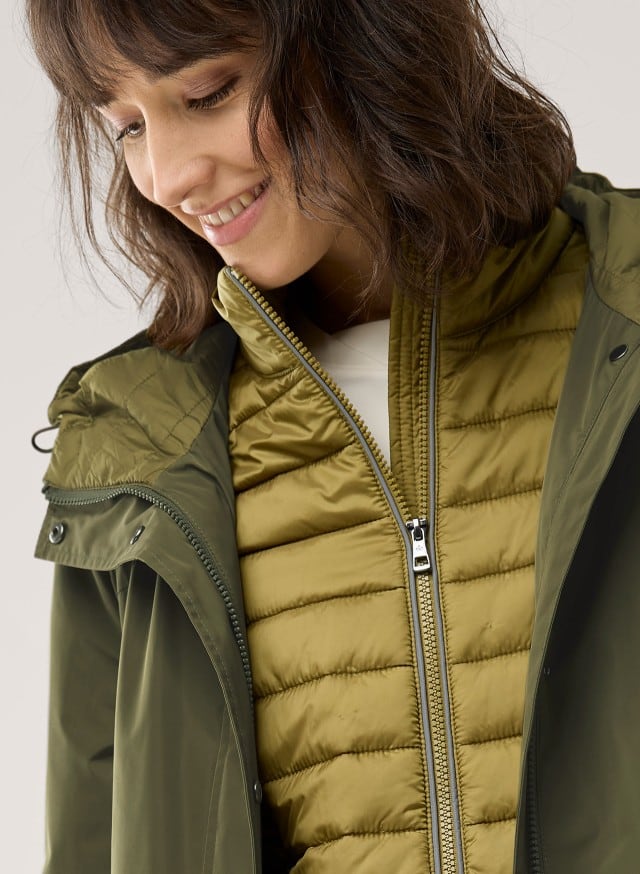 Abbildung Oberkörper Dame in Jacke