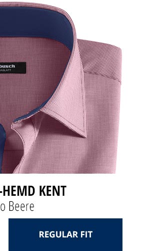 Extraglatt-Hemd Kent Regular Fit, Minikaro Beere | Walbusch