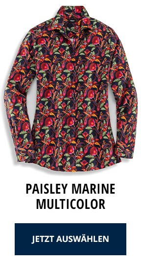 Kuschelflanell-Hemdbluse - Paisley Marine Multicolor | Walbusch