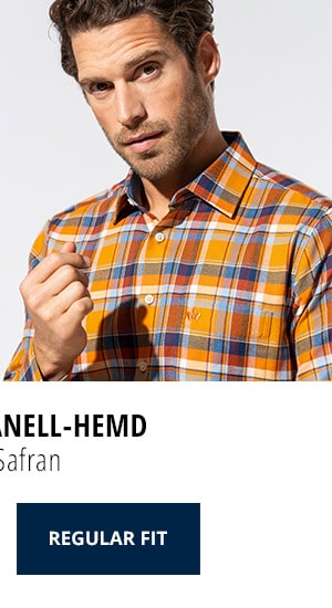 Thermoflanell-Hemd, Regular Fit - Karo Safran | Walbusch