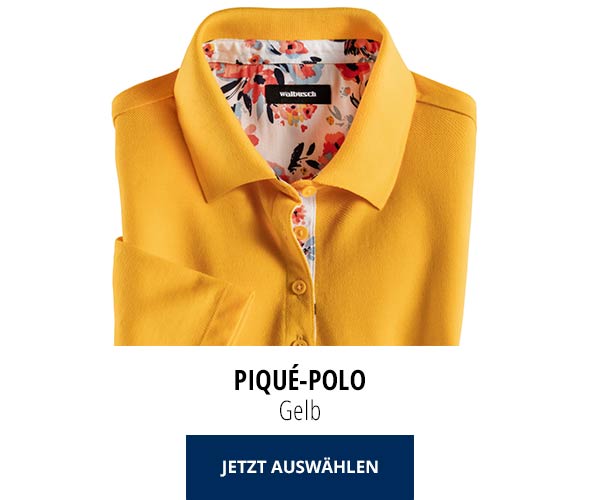 Piqué-Polo Sommer-Cotton Gelb | Walbusch