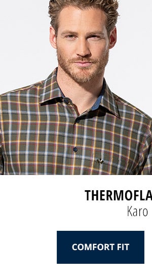 Thermoflanell-Hemd, Comfort Fit - Karo Schilf | Walbusch