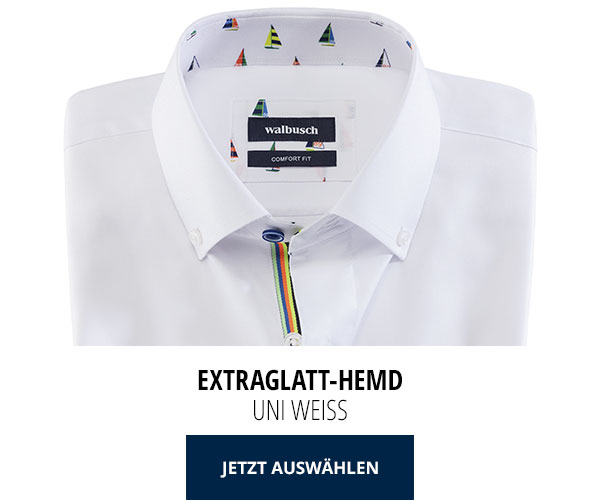 Extraglatt-Hemd - Uni Weiß | Walbusch