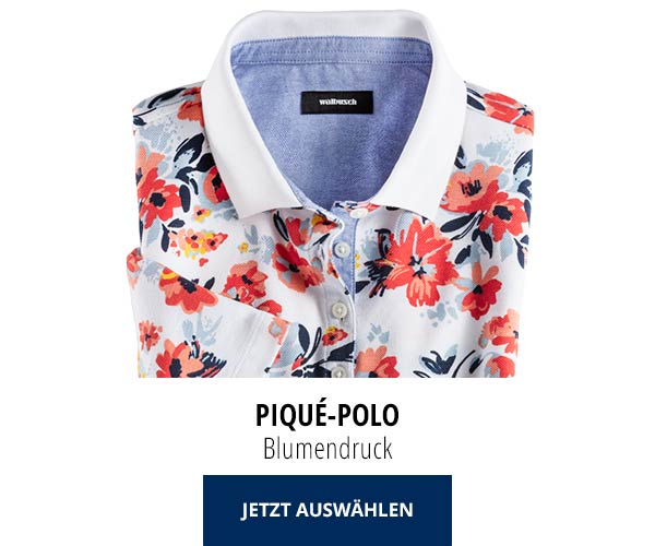 Piqué-Polo Sommer-Cotton Blumendruck | Walbusch