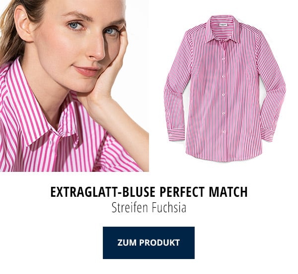 Extraglatt-Bluse Perfect Match Streifen Fuchsia | Walbusch