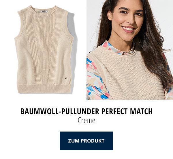 Baumwoll-Pullunder Perfect Match Creme | Walbusch