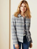 Baumwoll-Blazer Ikatmuster Baumwoll-Blazer Ikatmuster
