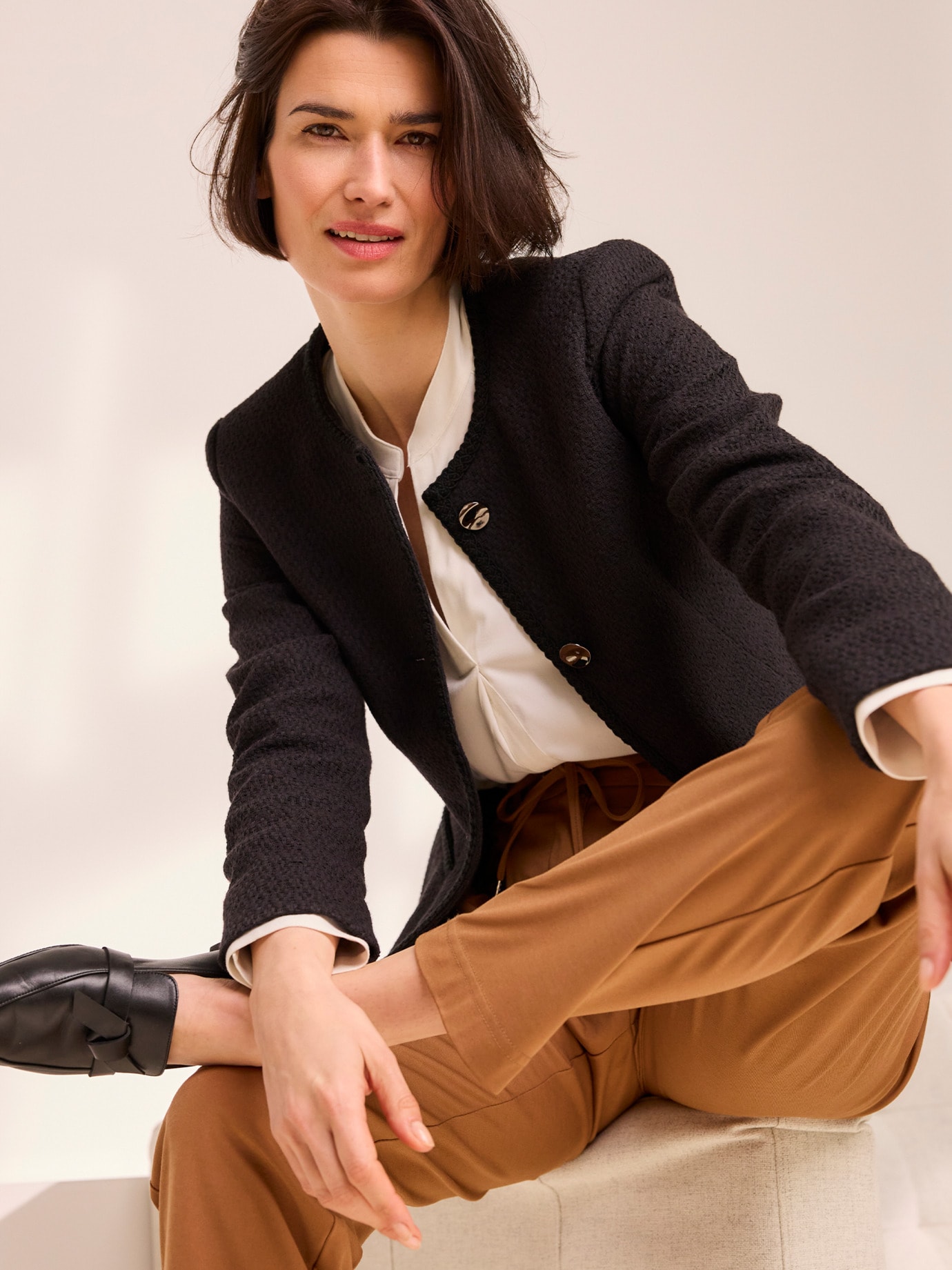 Outfit Baumwoll Boucleblazer