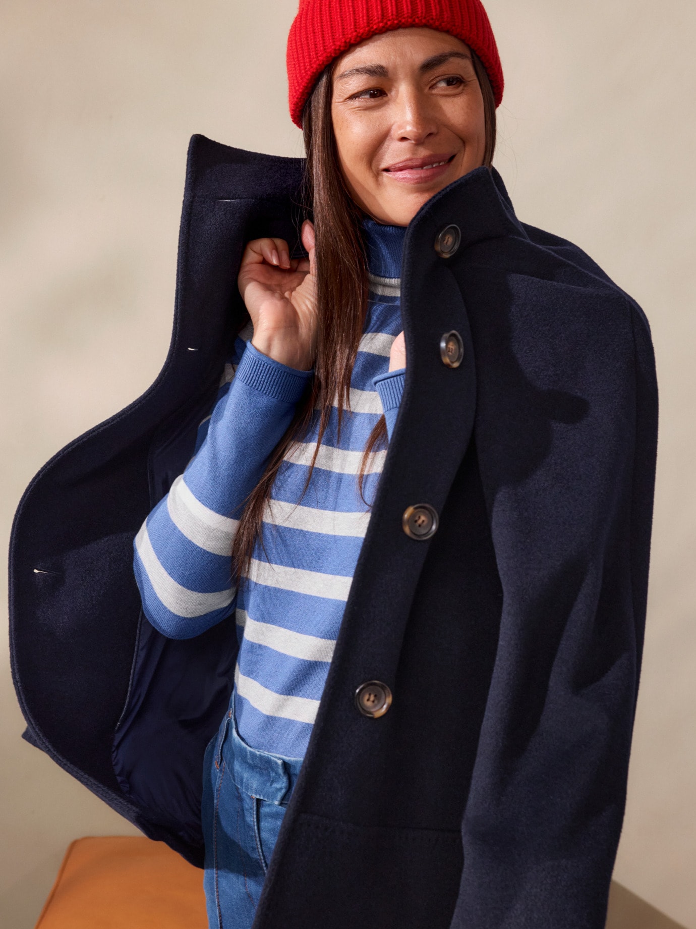 Outfit Wolljacke mit Steppeinsatz