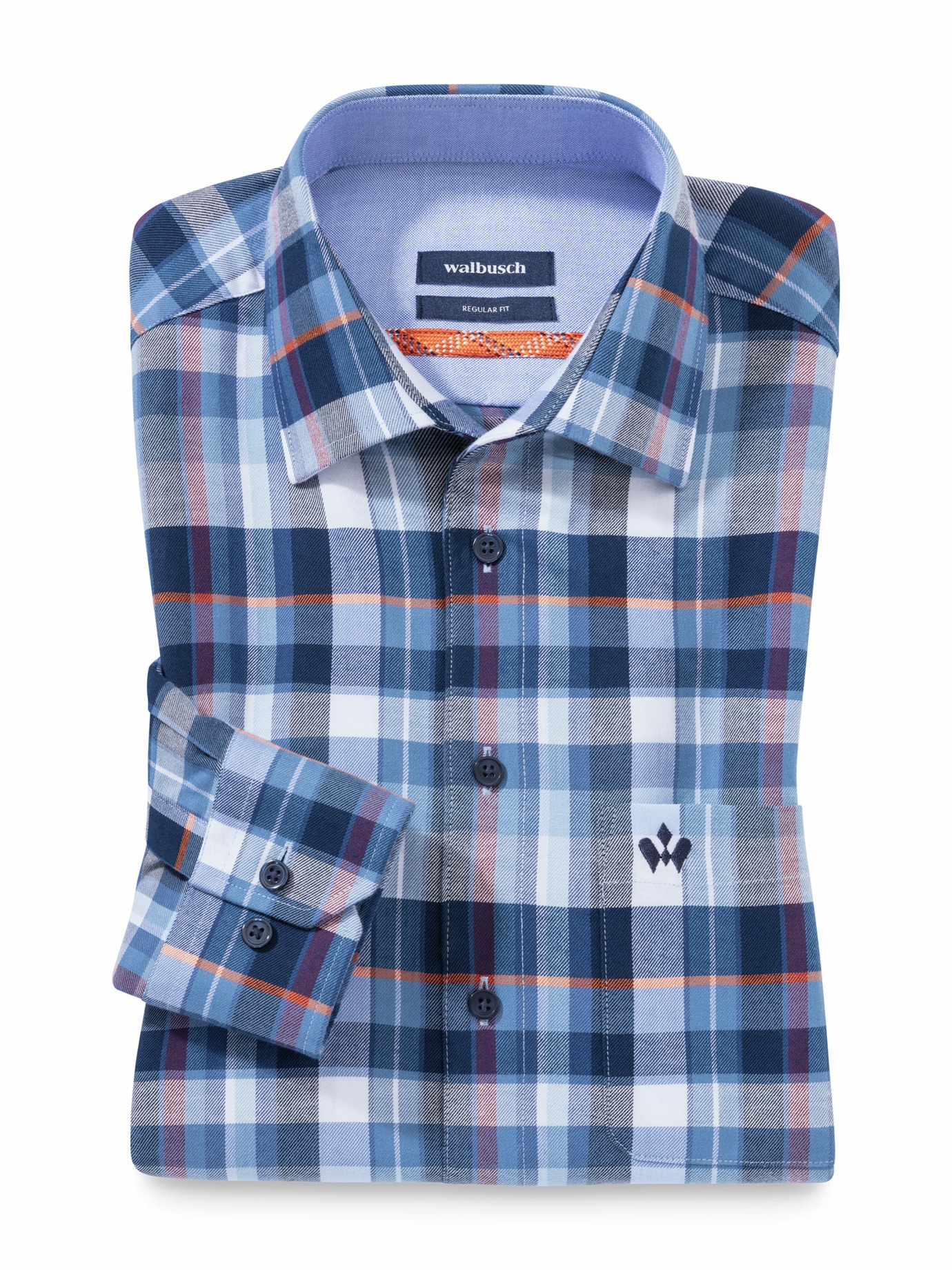 Hochleistungs-Flanell Hemd Karo Marine