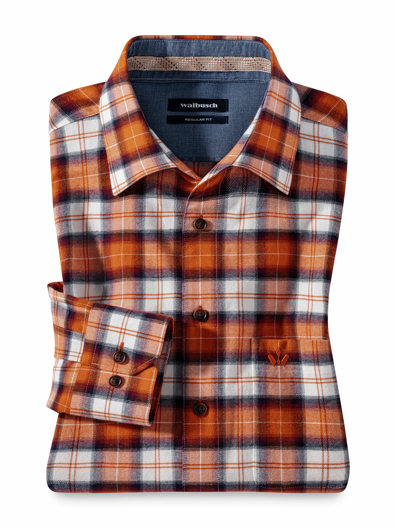 Sturmtief Flanell-Hemd Tartan Kürbis