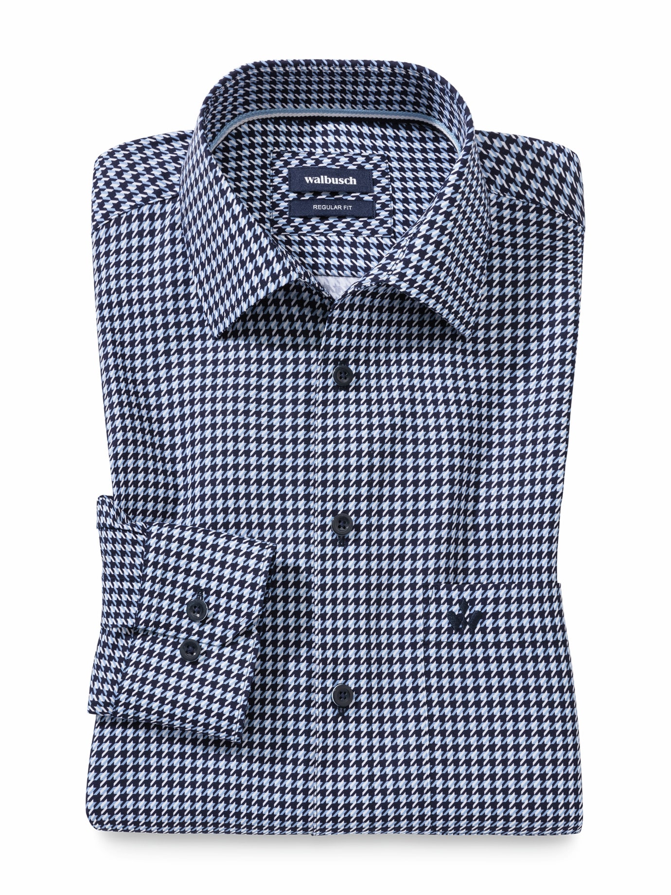 Traditions-Hemd Druck Blau