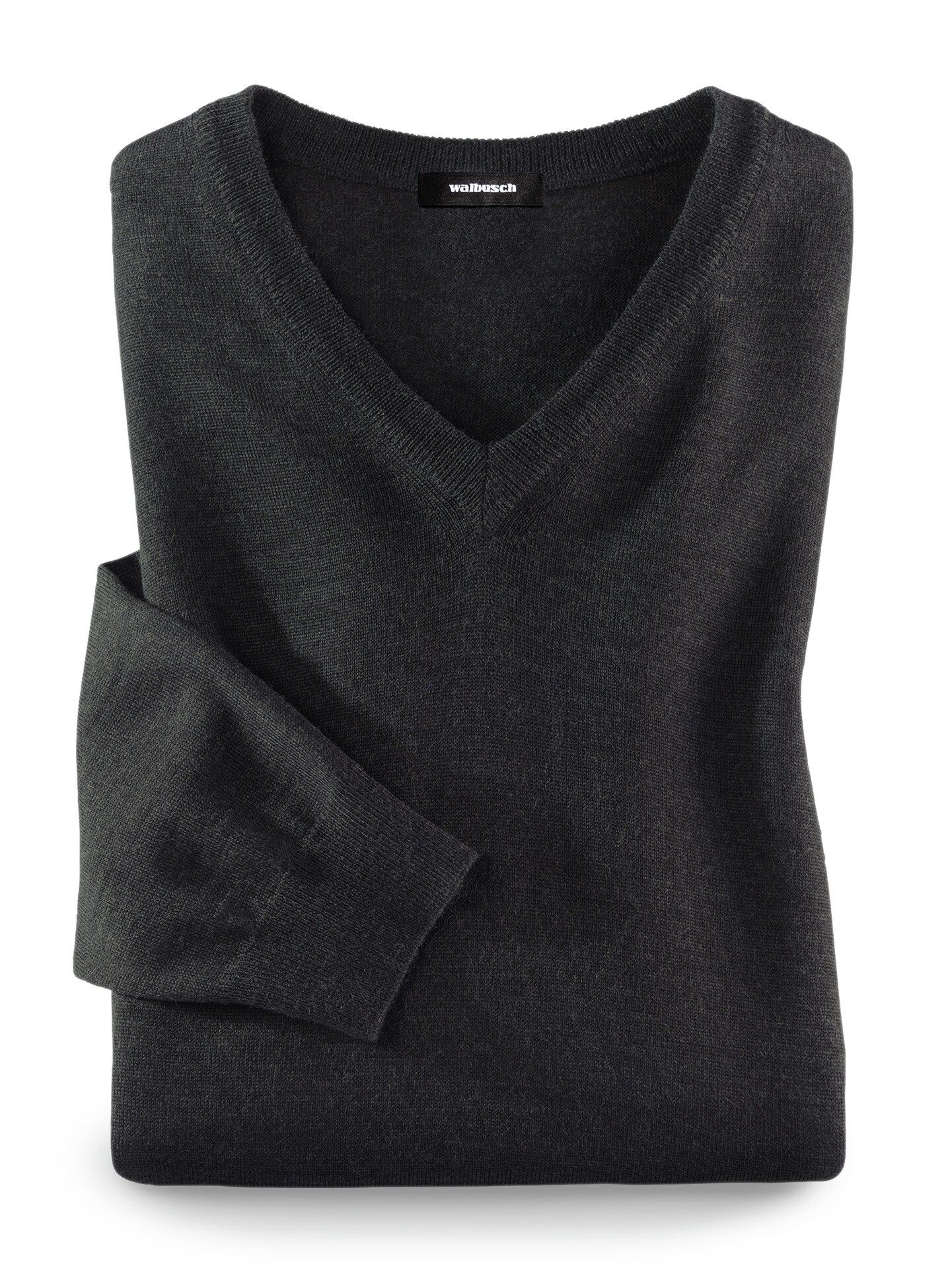 Merino-Mix V-Pullover Anthrazit