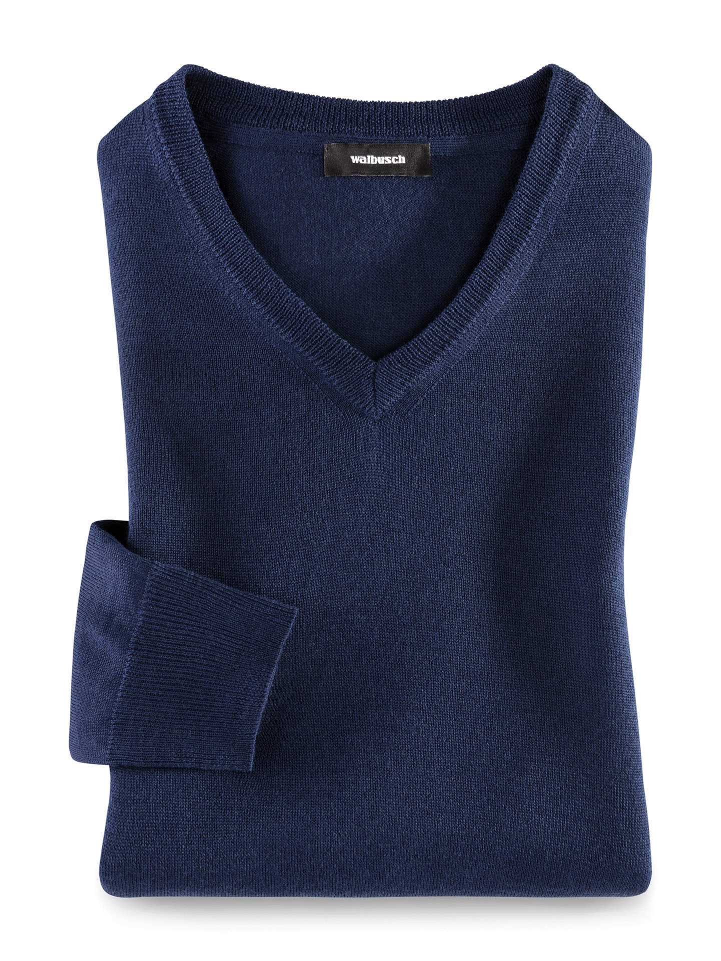 Merino-Mix V-Pullover Königsblau