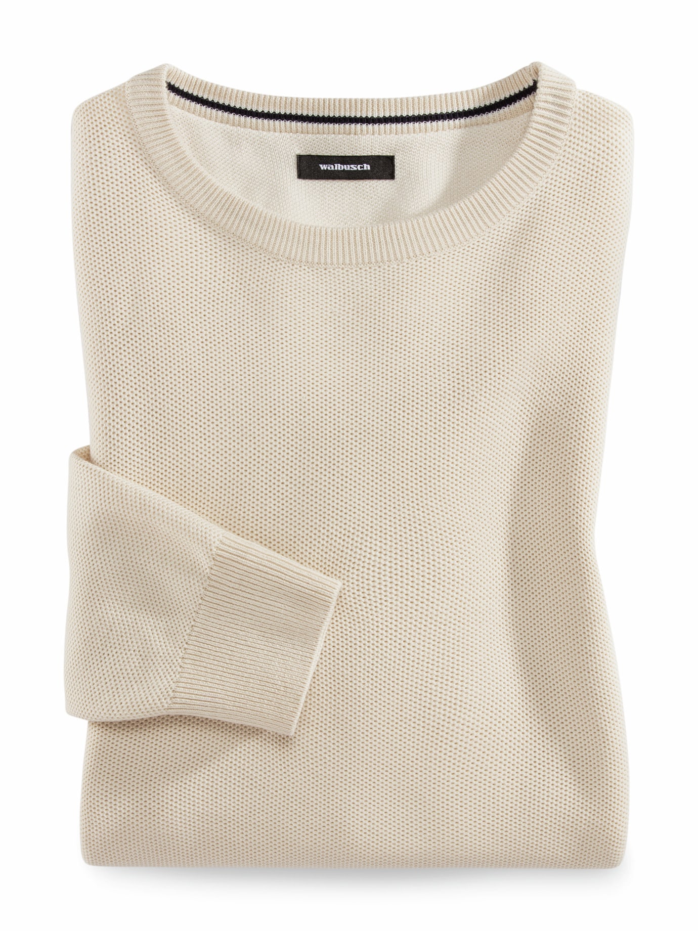 Struktur-Pullover Soft Cotton Natur