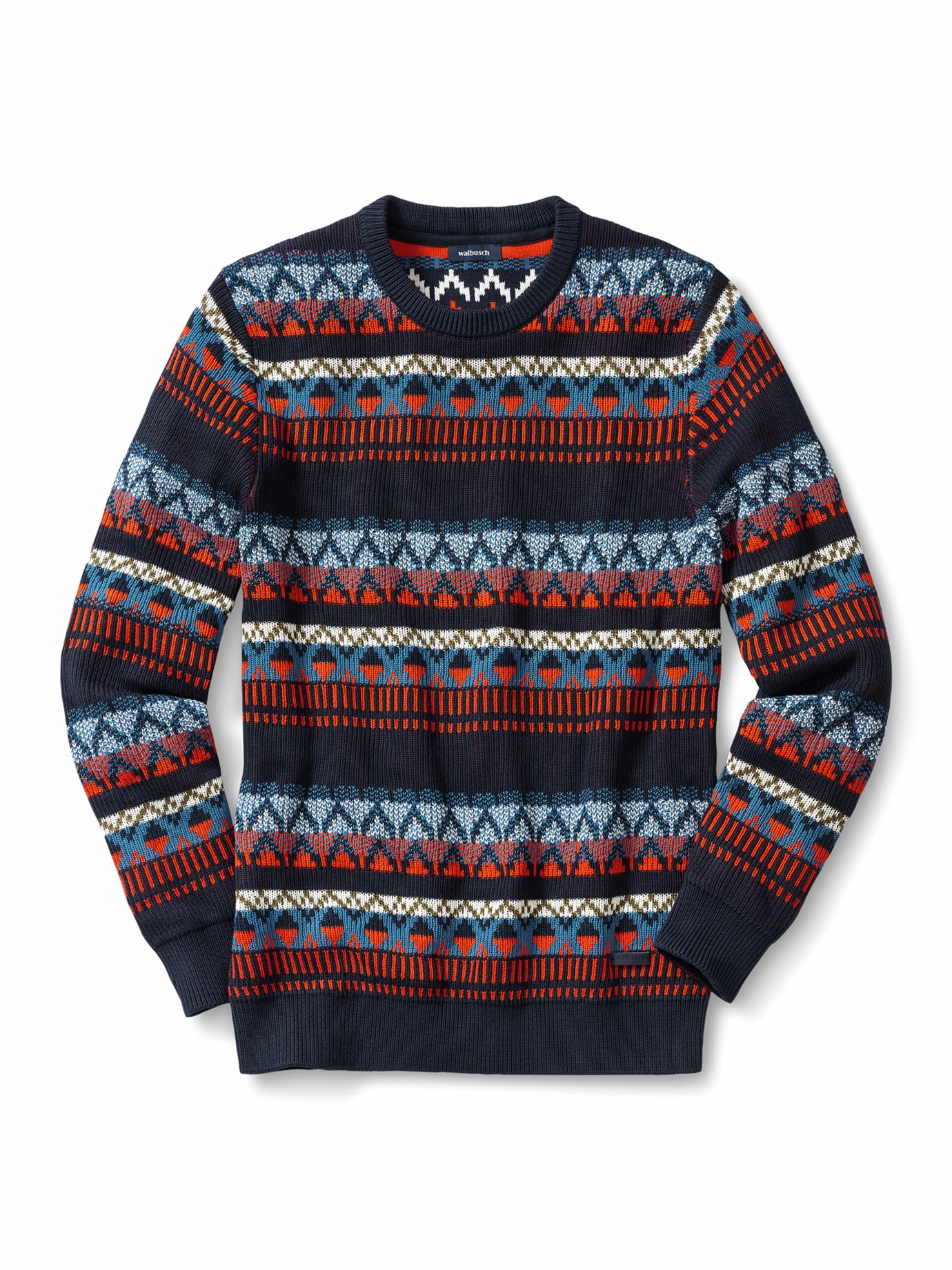 Jacquard-Pullover Marine