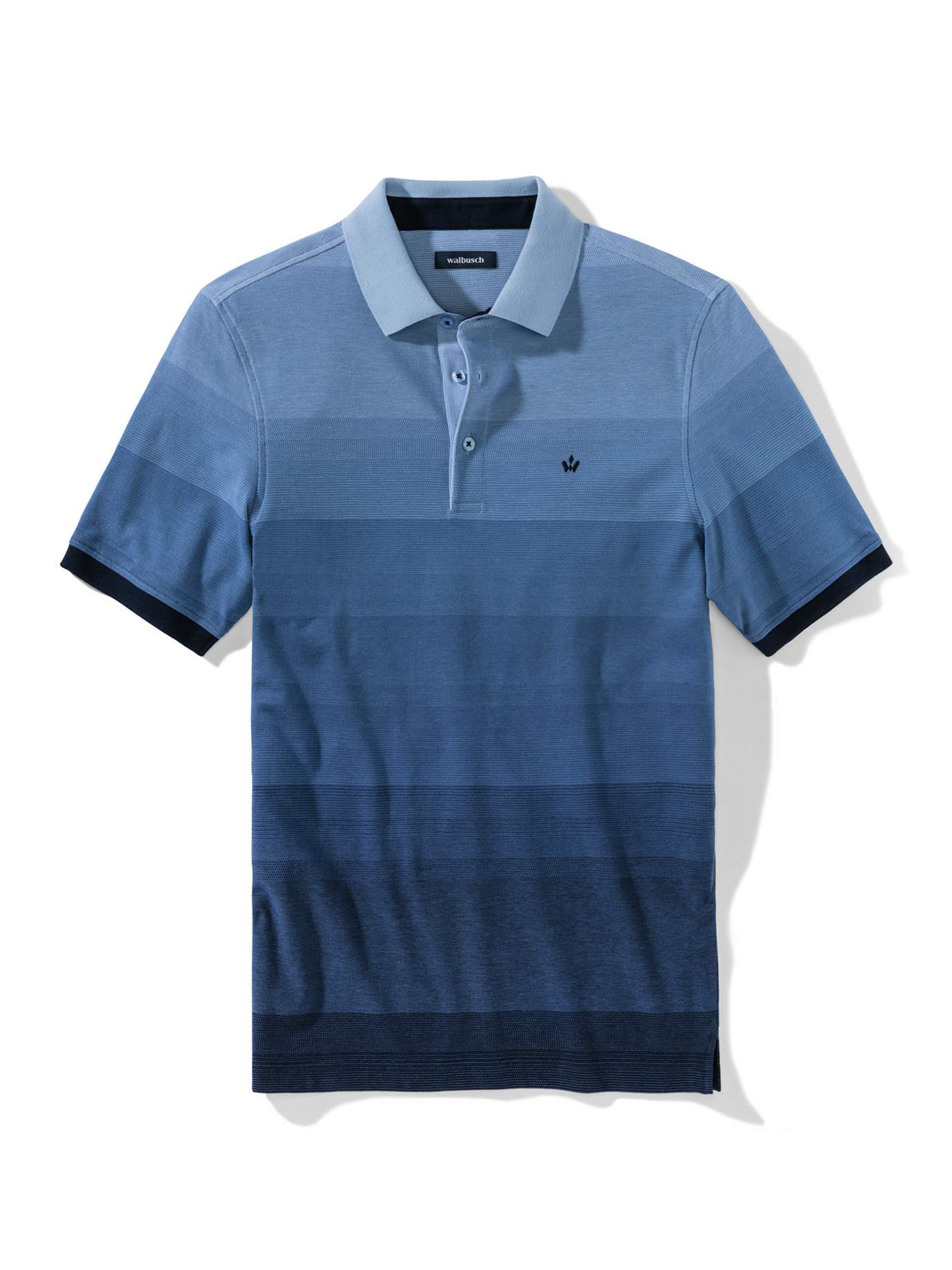 Ombre Streifenpolo Hitzefrei Blau