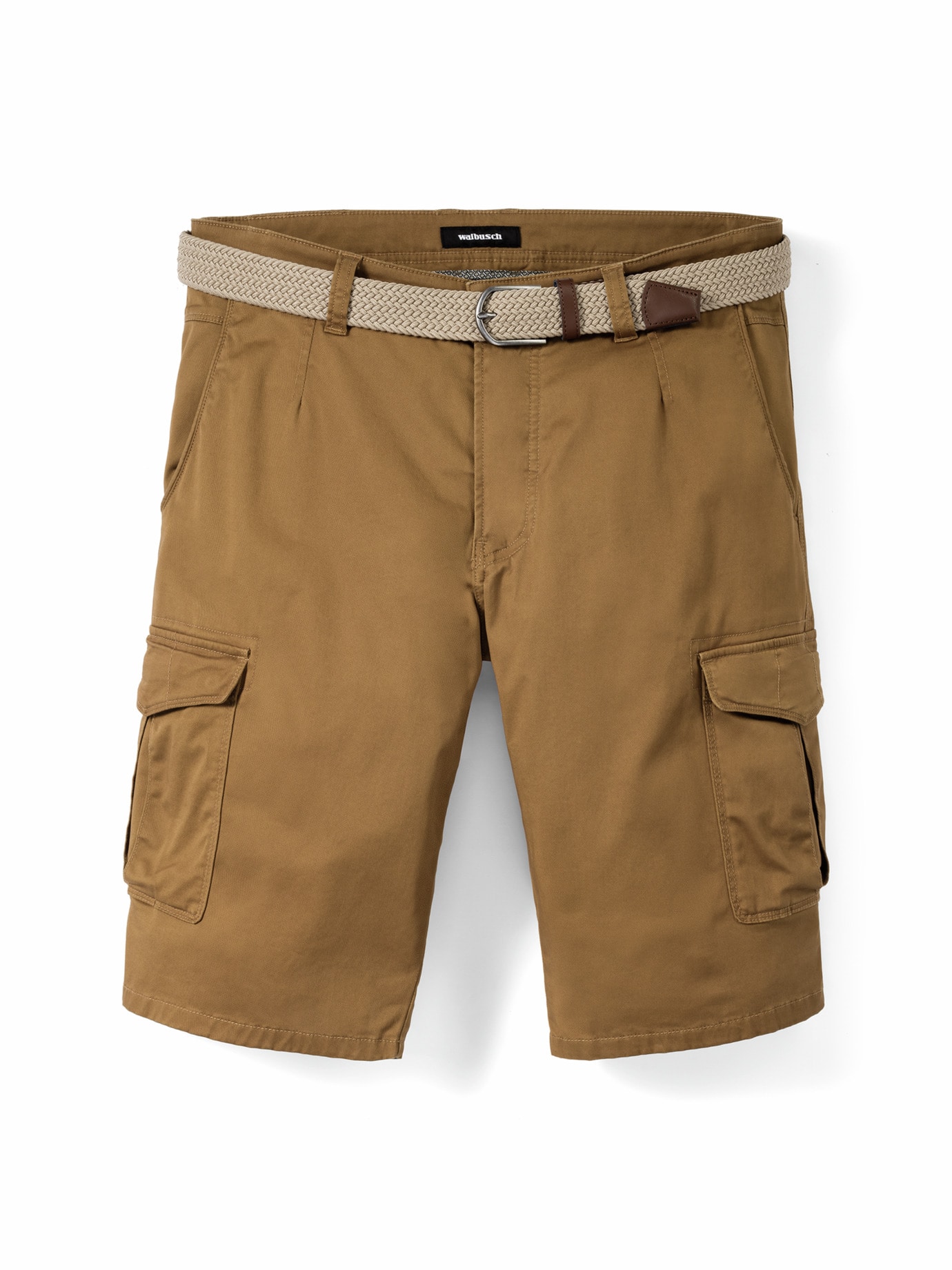Extraglatt Gürtel Cargo-Bermudas Curry