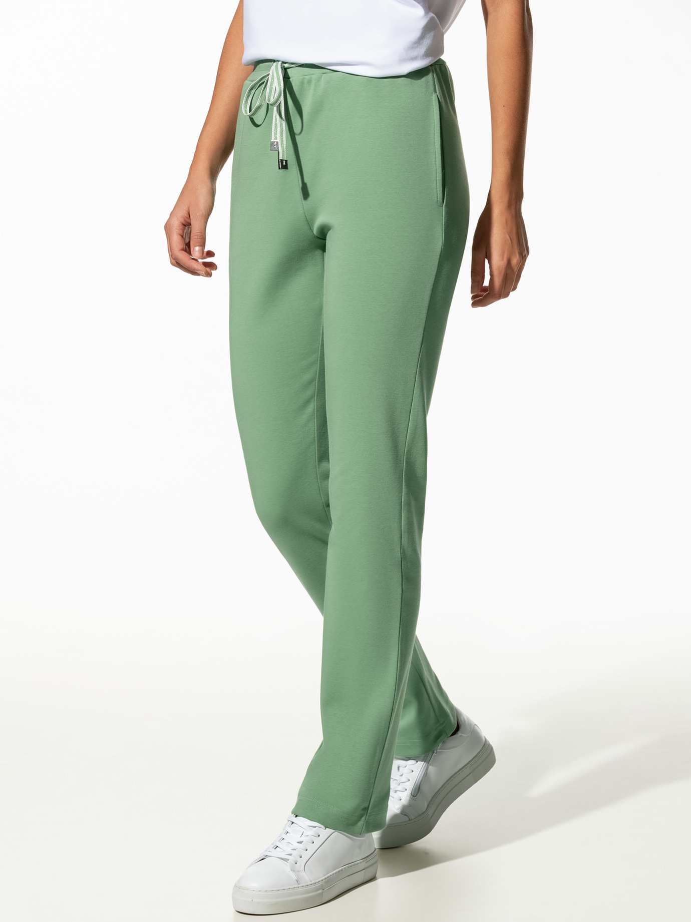 Baumwollstretch Hose Kleegrün