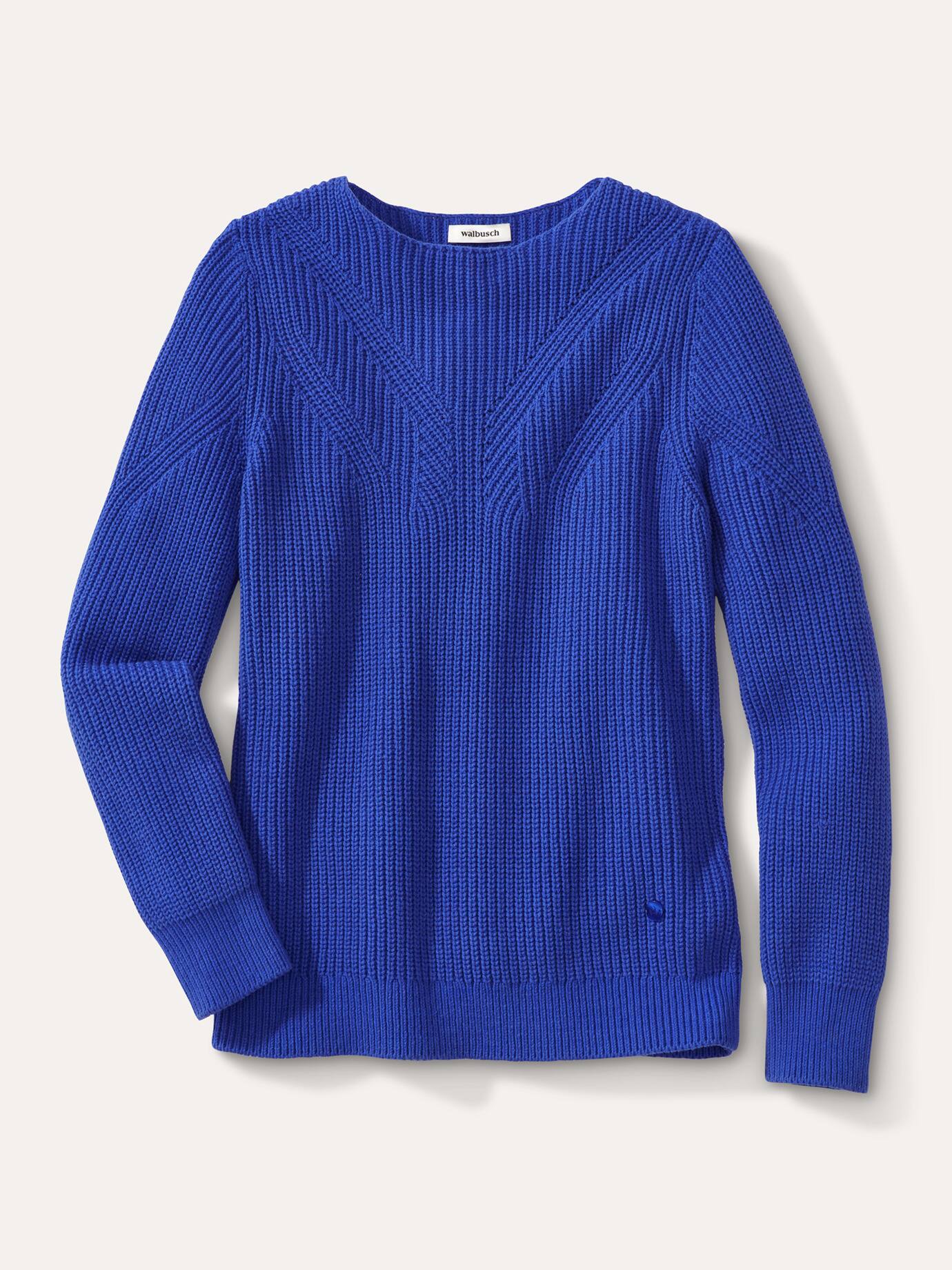 Walbusch Grobstrick Pullover Blau Herren Pullover Walbusch