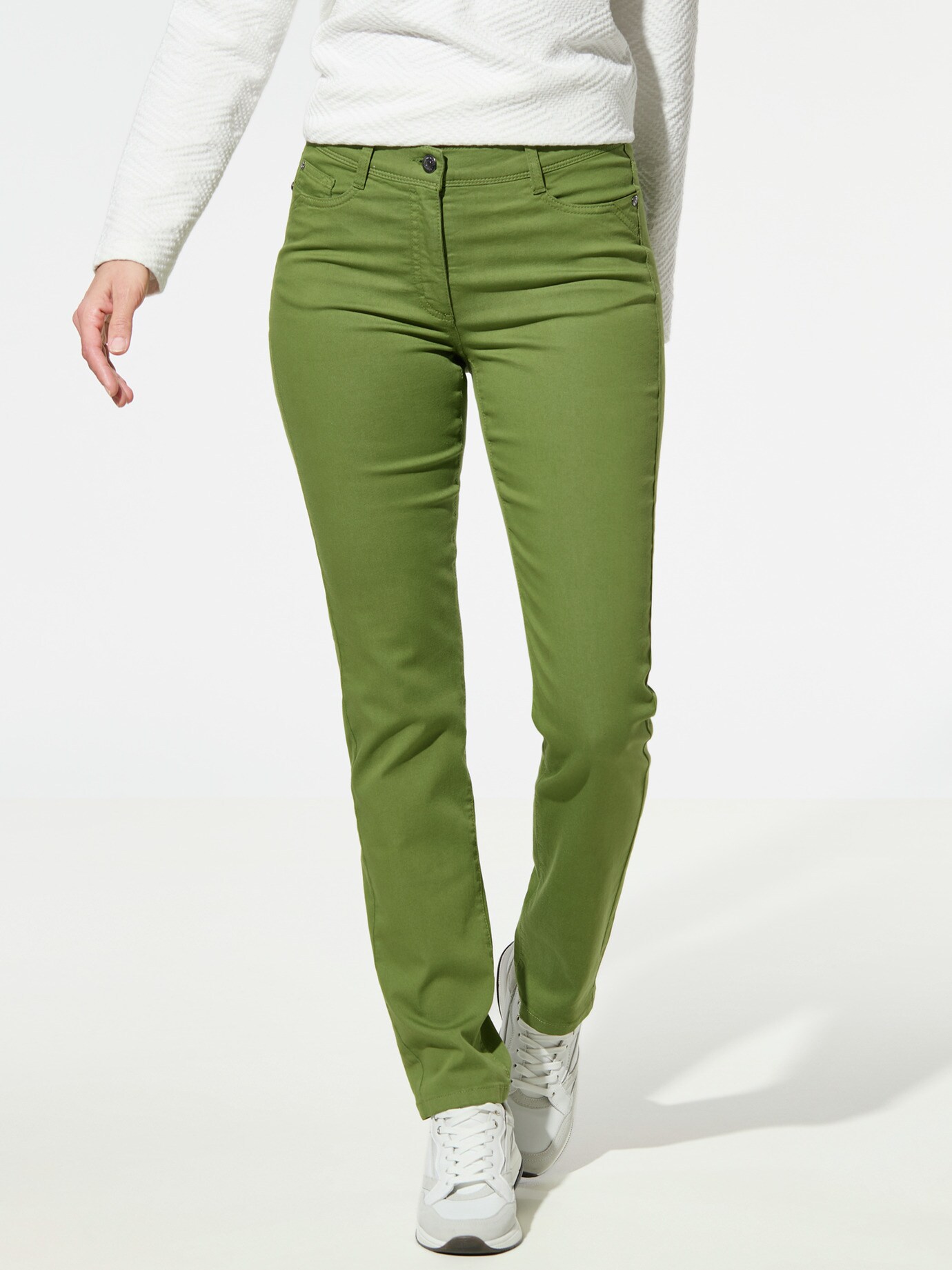 Yoga-Jeans Ultrastretch Moosgrün