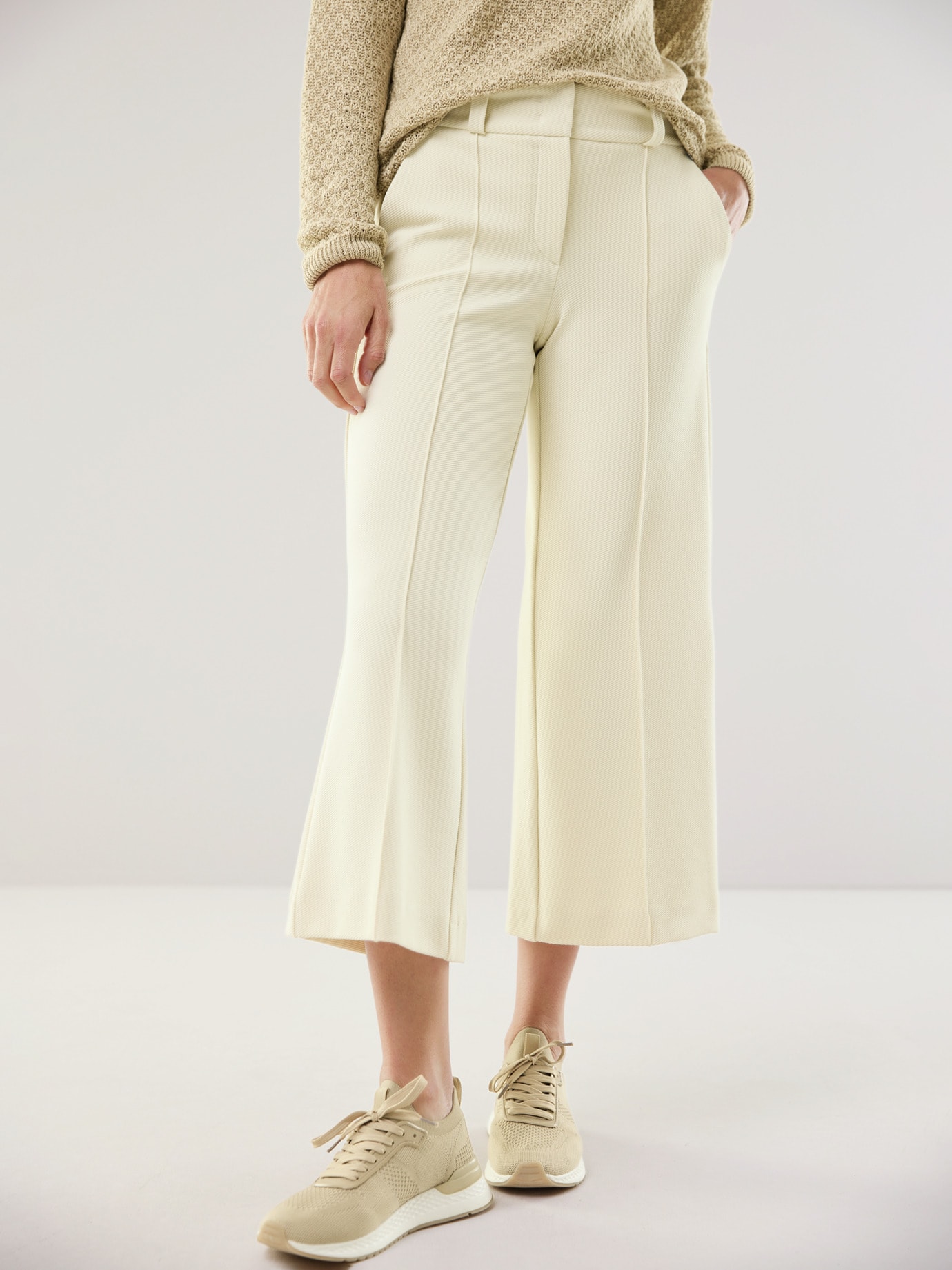 Strukturjersey Culotte Creme