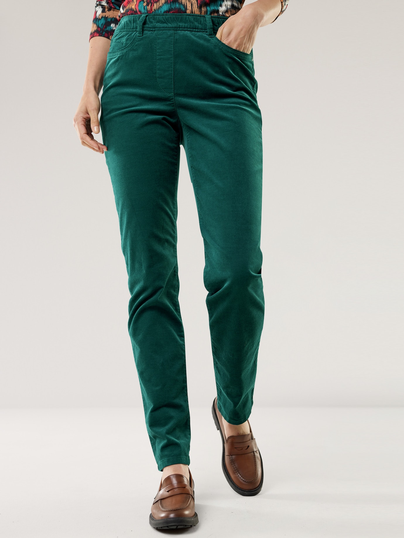 Schlupf Cordhose Smaragd
