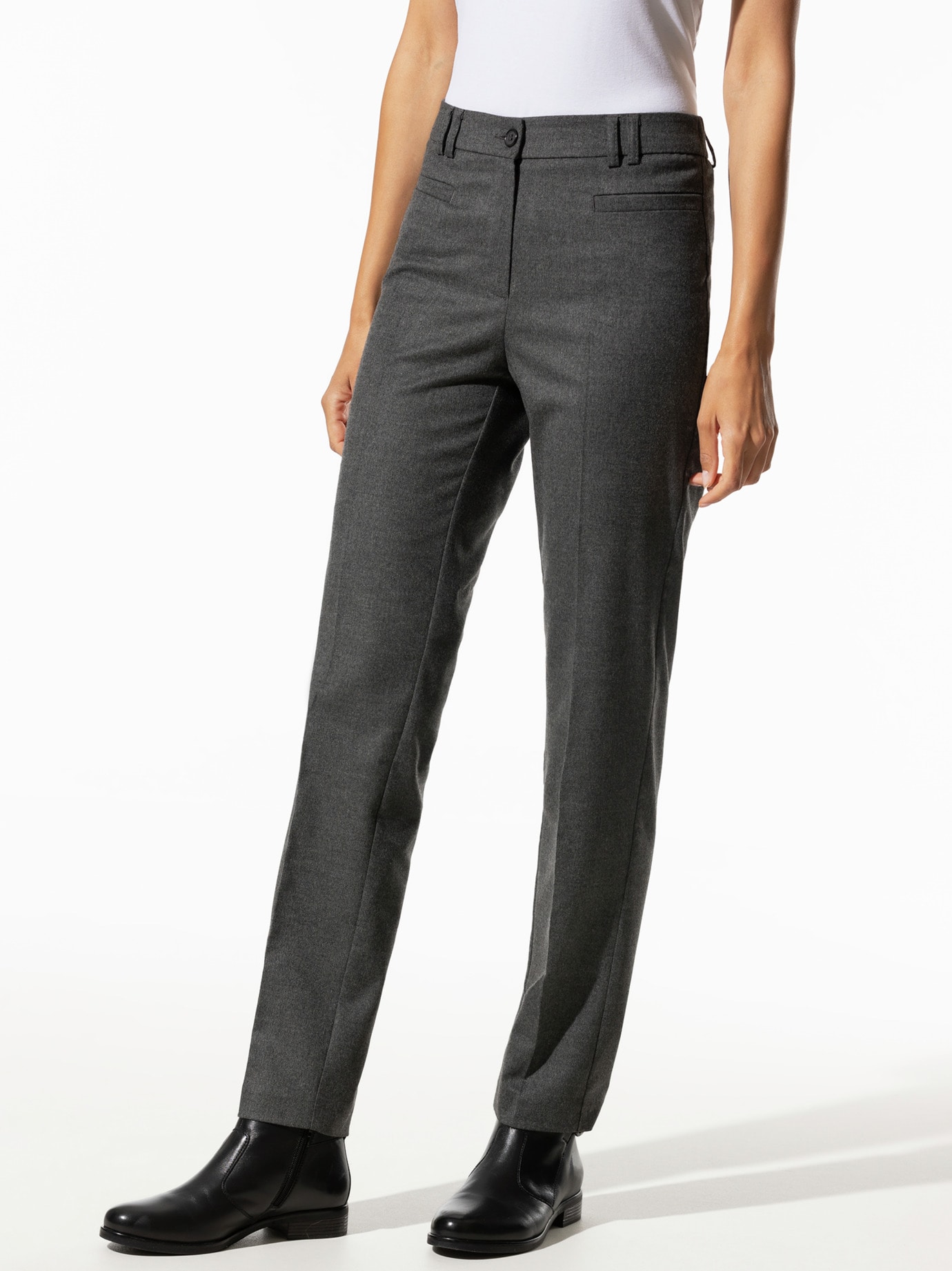 Flanellhose Cosy Anthrazit Melange