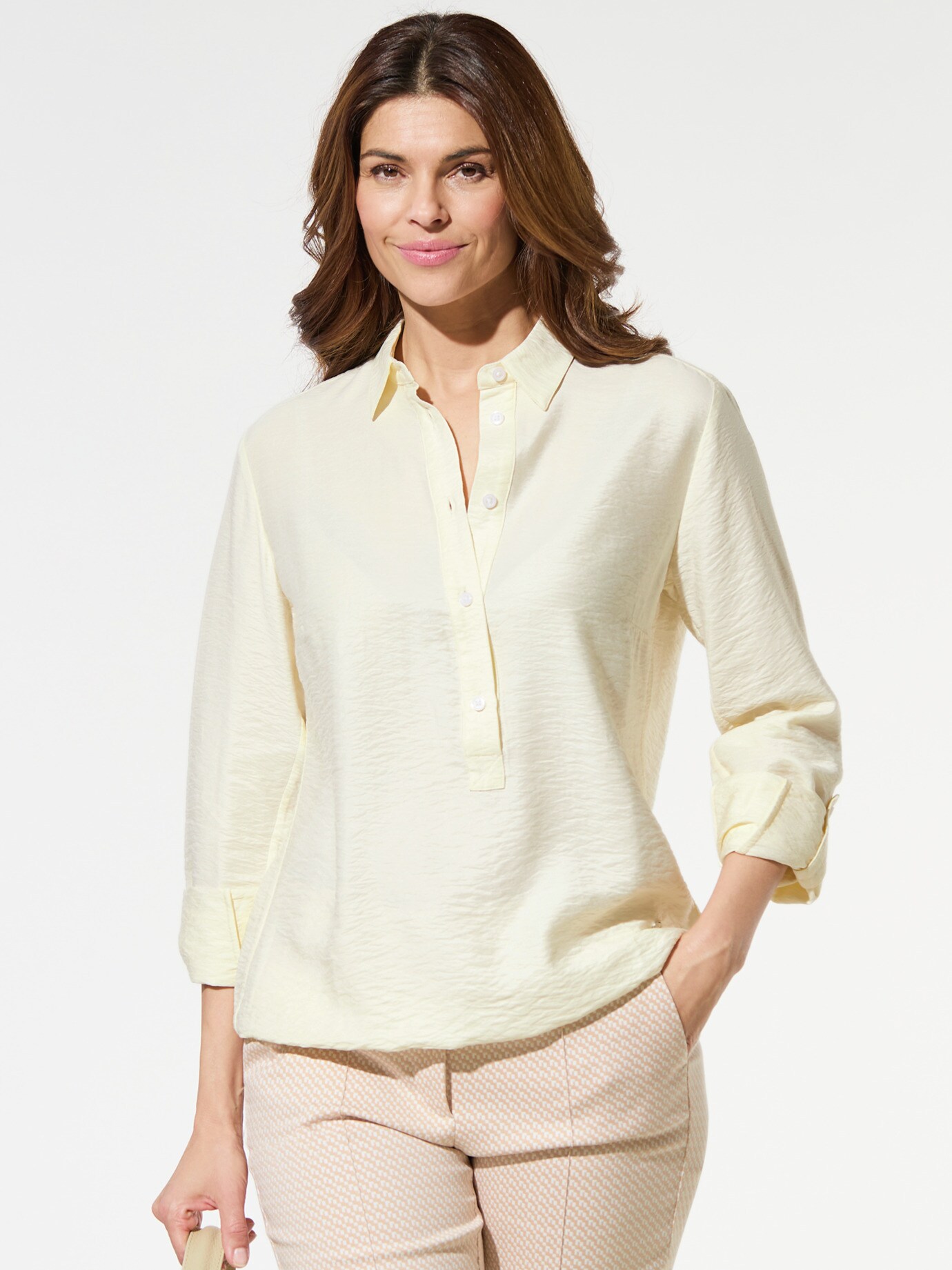 Easycare Blouson-Bluse Offwhite