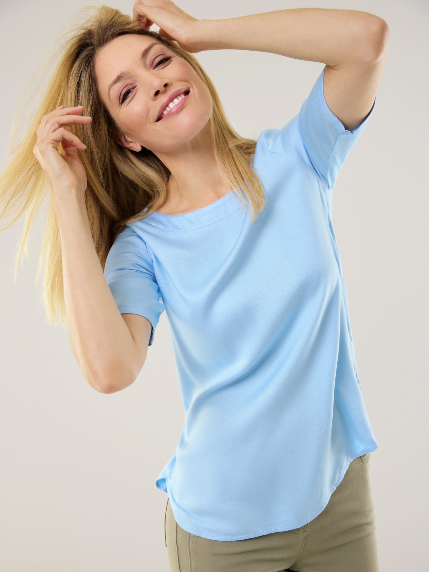 T-Shirt-Bluse Extra Leicht Skyblue