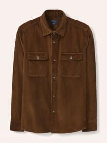 Overshirt aus Breitcord Braun