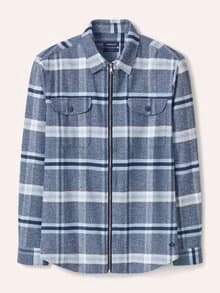 Flanell-Hemd mit Reißverschluss Karo Blau