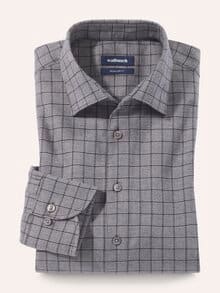 Soft-Flanell Hemd Minikaro Grau