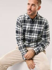 Soft-Flanell Hemd Karo Grau