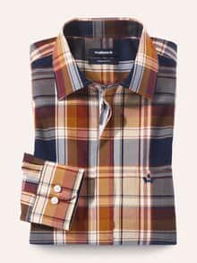 Extraglatt-Hemd Zip & Go Karo Bordeaux