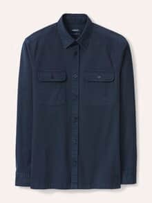 überfärbte Hemd-Jacke Marine