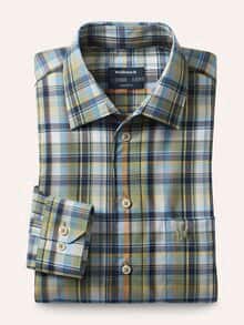 Extraglatt-Hemd Tropical Karo Schilf