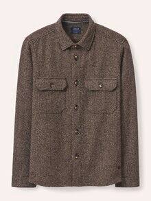 Hemd-Jacke Woll-Mix Braun/Beige