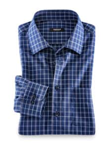 Extraglatt-Hemd Kent-Kragen Karo Navy/Rose