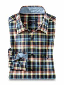 Easycare-Hemd Vier Jahreszeiten Karo Marine