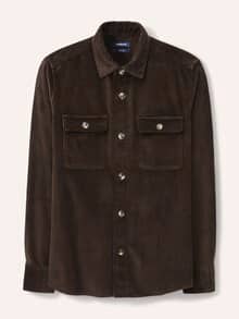 Overshirt aus Breitcord Dunkelbraun