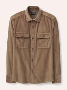 Overshirt aus Breitcord Camel