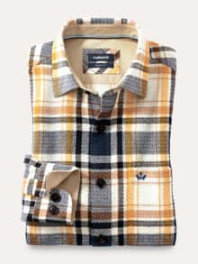 Das Overshirt Karo Safran