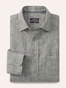 Pures Leinen Hemd Uni Schilf