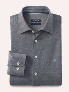 Comfort-Pique Hemd Weiß