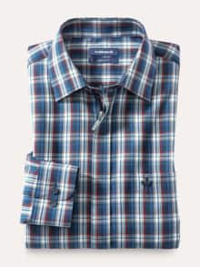 Extraglatt-Hemd Zip & Go Karo Blau